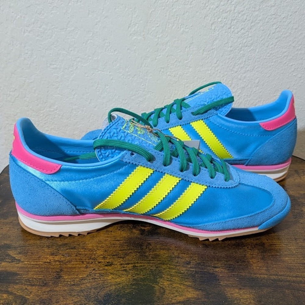 NEW Adidas SL 72 OG Sneakers Womens Sz 6.5 Sky Rush Solar Yellow Lucid Pink - Picture 11 of 16